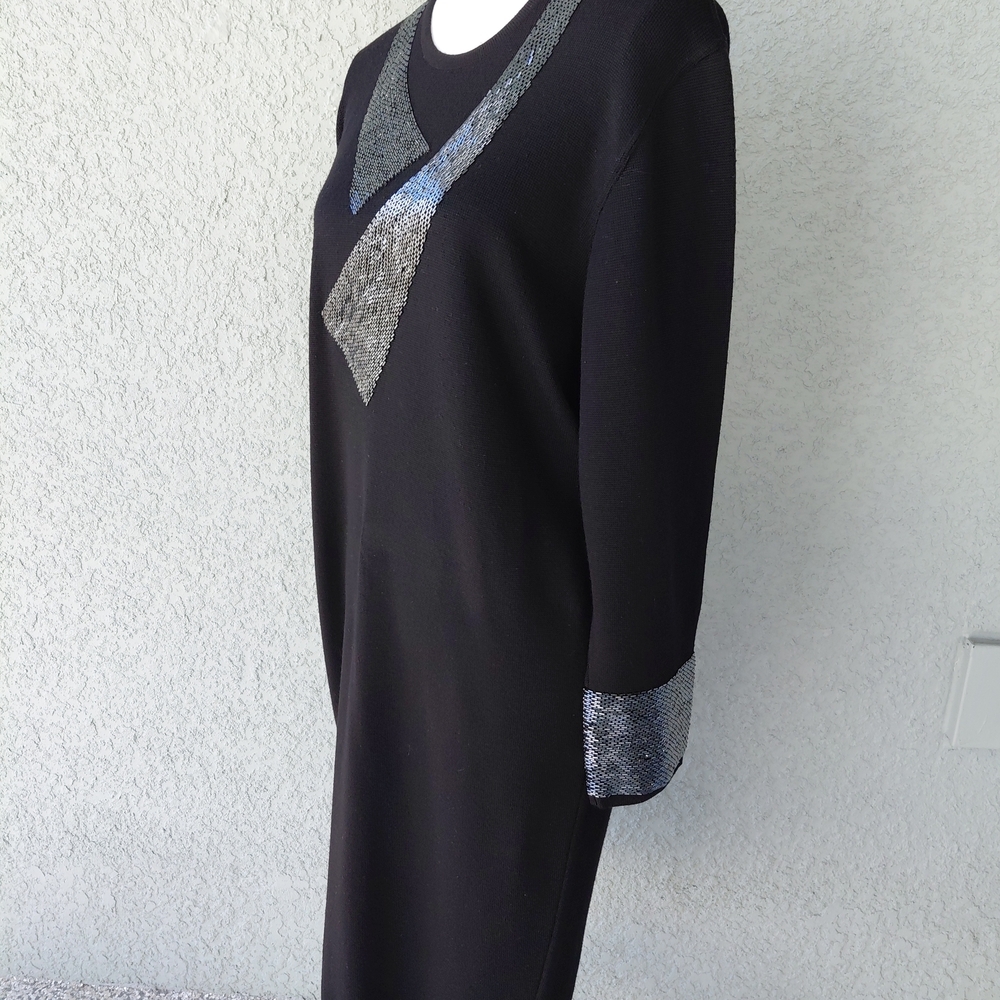 SALVATORE FERRAGAMO VINTAGE BEADED WOOL DRESS - Picture 6 of 9